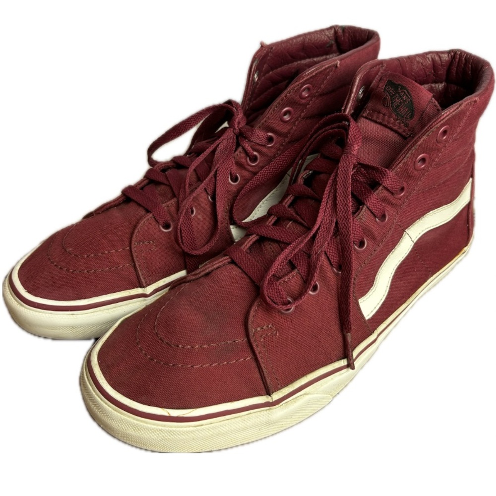 Vans Men’s Maroon Canvas Sneakers - Picture 2 of 14